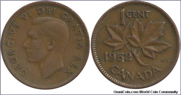 Canada 1 Cent 1952
