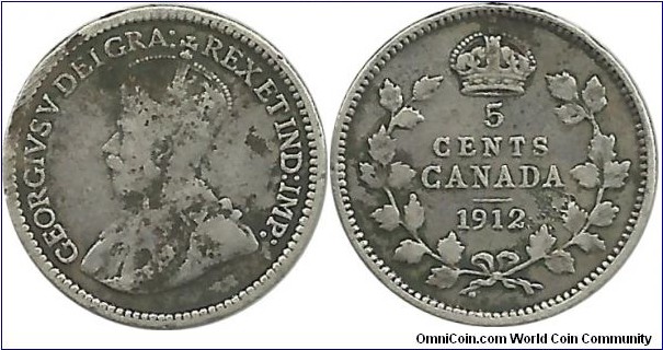 Canada 5 Cents 1912