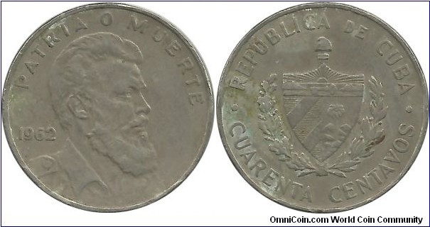 Cuba 40 Centavos 1962