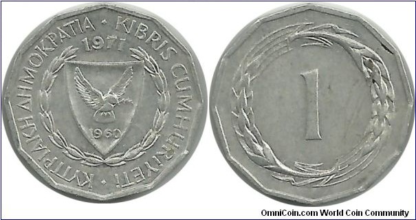 Cyprus 1 Mil 1971