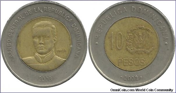 DominicanRepublic 10 Pesos 2008