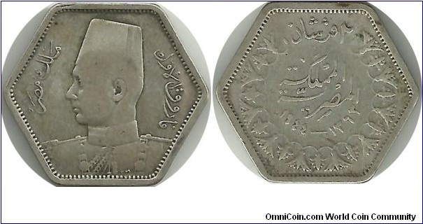 Egypt 2 Piastres AH1363-1944