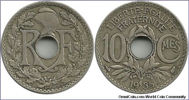 France 10 Centimes 1935
