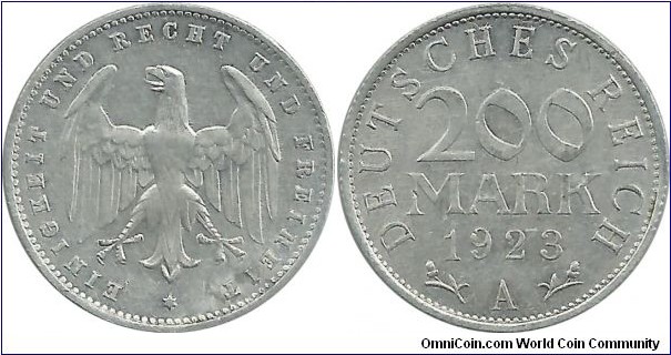 Germany-Weimar 200 Mark 1923A