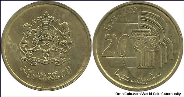 Morocco 20 Santimat 2002