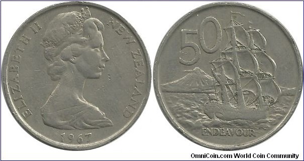 NewZealand 50 Cents 1967