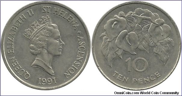 StHelena&Ascencion 10 Pence 1991