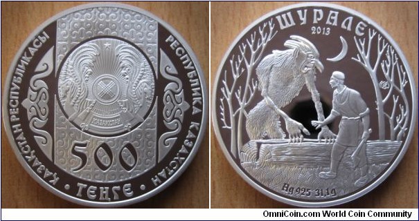 500 Tenge - Shurale - 31.1 g Ag .925 Proof - mintage 4,000