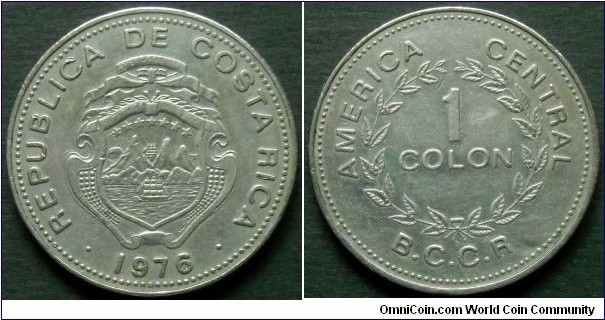 Costa Rica 1 colon.
1976, Cu-ni.