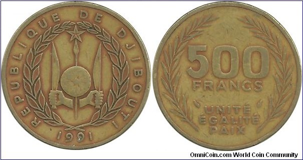 Djibouti 500 Francs 1991