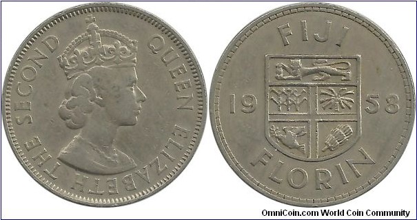 Fiji 1 Florin 1958