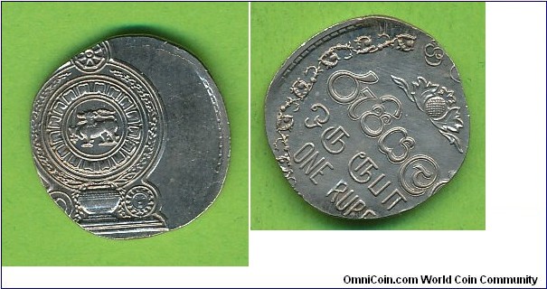 1 Rupee struck on 2,5 cent planchet