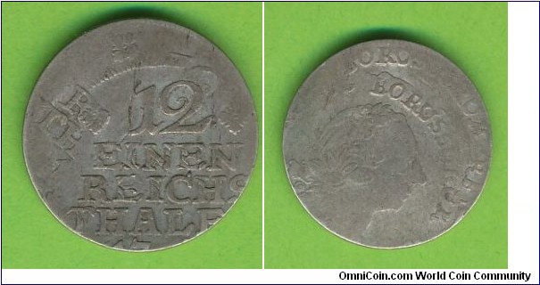 State of Brandenburg-Preussen 1/12 Thaler dramtic double strike