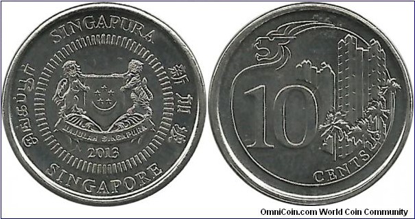 Singapore 10 Cents 2013