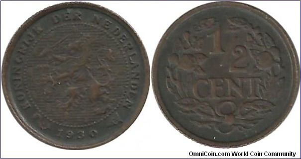 Nederland ½ Cent 1930