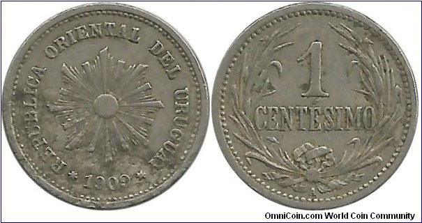 Uruguay 1 Centesimo 1909A