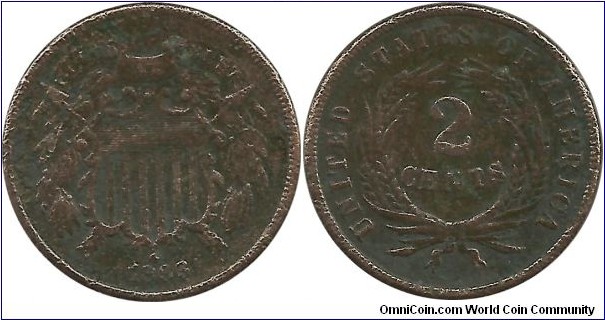 USA 2 Cents 1866