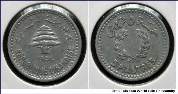 Lebanon 5 piastres.
1954