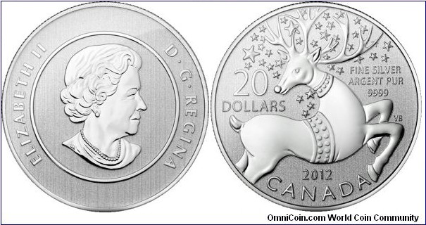 Canada, 20 dollars, 2012 $20 for $20 Fine Silver Coin Series - Magical Reindeer