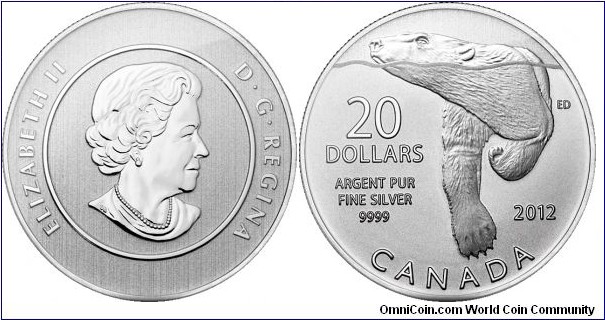 Canada, 20 dollars, 2012 $20 for $20 Fine Silver Coin Series - Polar Bear
