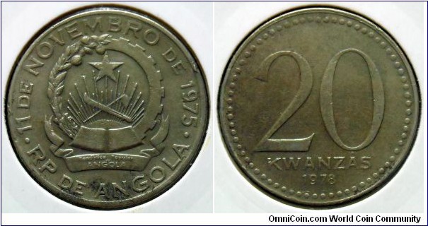 Angola 20 kwanzas.
1978