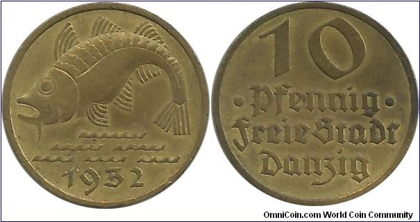 Danzig-FreeCity 10 Pfennig 1932