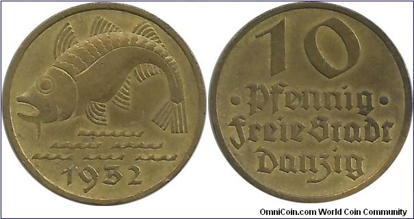 Danzig-FreeCity 10 Pfennig 1932