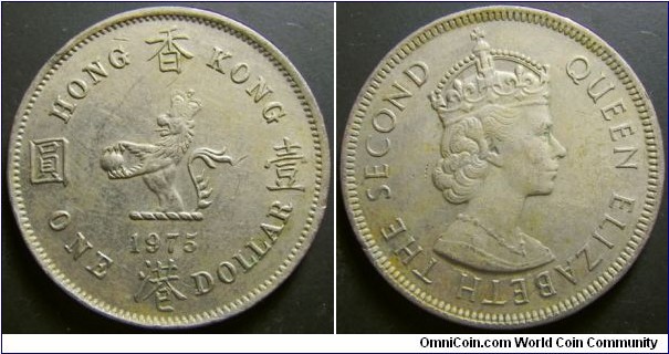 Hong Kong 1975 1 dollar. Weight: 11.65g. 