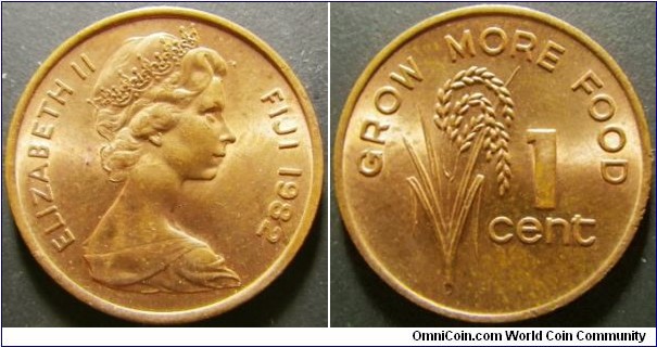 Fiji 1982 1 cent. Weight: 1.93g. 