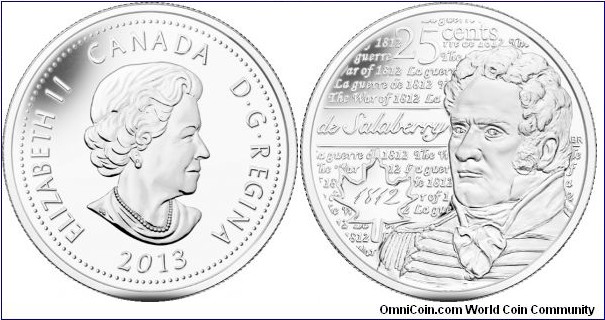 Canada, 25 cents, 2013 25-cent Circulation 10-pack, de Salaberry