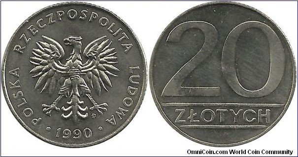 Poland 20 Zlotych 1990