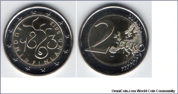 2 euro 
150th Anniversary of Parliament of 1863
