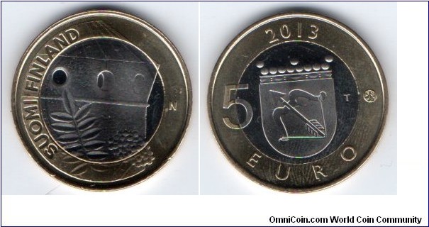 5 euros 
Provincial Buildings 
St. Olafs Castle & Coat of arms of Savonia