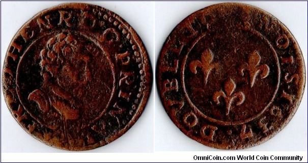 Frederich Henry Prince of Orange double tournois dated 1637