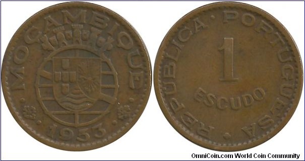 Mocambique 1 Escudo 1953