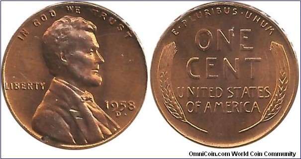 USA 1 Cent 1958D