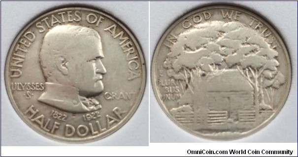 ULYSSES S GRANT COMMEMORATIVE HALF DOLLAR. Mint 67,405