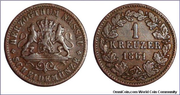 NASSAU~1 Kreuzer 1861.