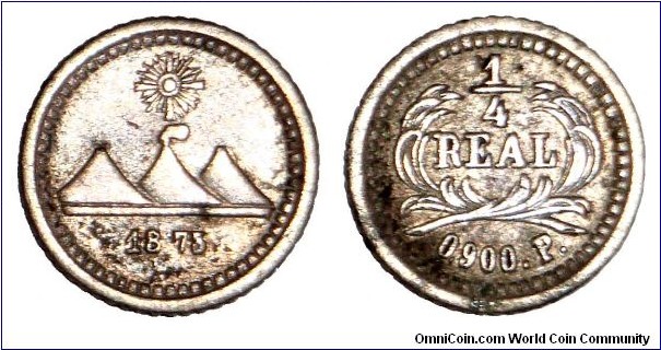 GUATEMALA~1/4 Real 1875.