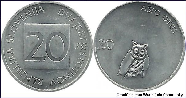 Slovenia 20 Stotinov 1993