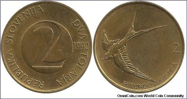 Slovenia 2 Tolarja 1992