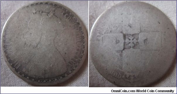 low grade 1856 florin, reverse more worn then obverse