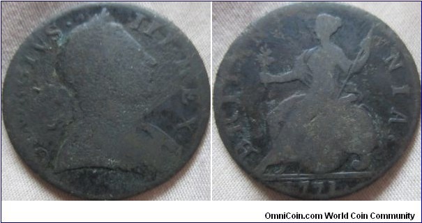 1771 fair grade halfpenny