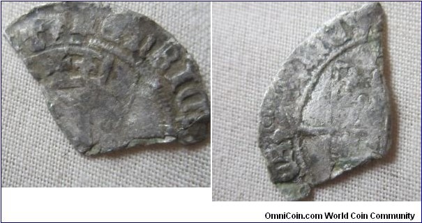 Henry VII groat fragment, probably 3rd coinage, due to the font.