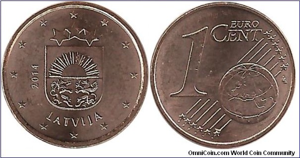 Latvia 1 Eurocent 2014