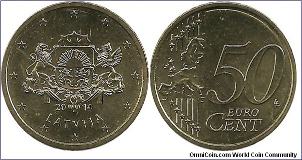 Latvia 50 Eurocent 2014