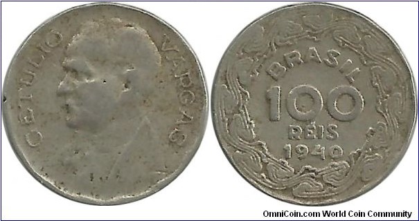 Brasil 100 Reis 1940 - Getulio Vargas