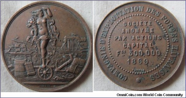 french medal from 1869, commorateing a trade