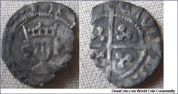 Halfpenny of Edward IV mintmark more then likely Pansy so possibly durham 1471-3