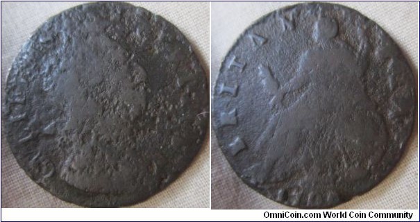 1700 halfpenny Unbarrded A's in britannia, small b